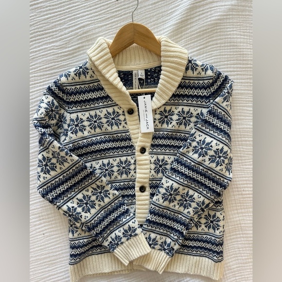Janie and Jack Other - Janie and‎ Jack NWT Ivory and Navy Knit Sweater